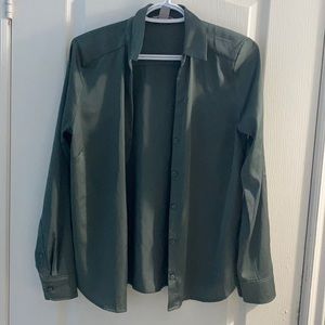 Green Satin button up